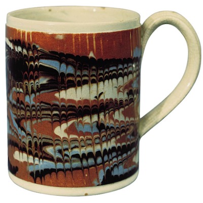 Antique Mocha Ware Banded Mug - Ruby Lane