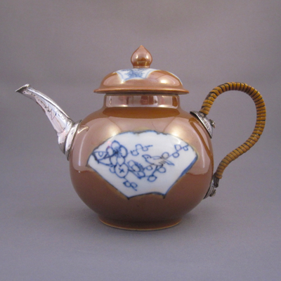 18th Century Staffordshire Black Glazed Miniature Teapot.