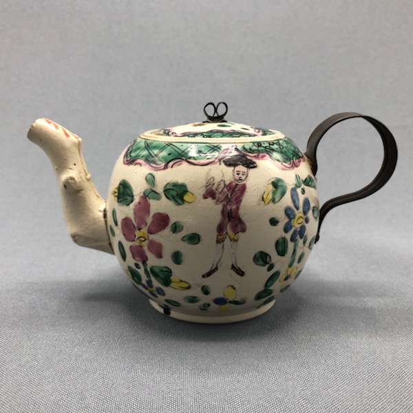 18th Century Staffordshire Black Glazed Miniature Teapot.