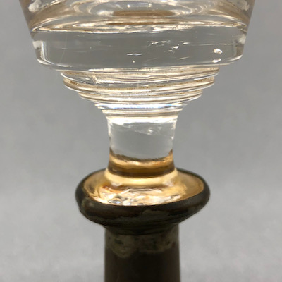 European Glass Goblet - White Wine Glass - Water Glass - Gold Stem -St –  Barski