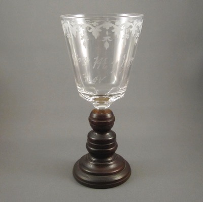 European Glass Goblet - White Wine Glass - Water Glass - Gold Stem -St –  Barski