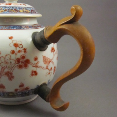 Teapot with Wood Carved Handle